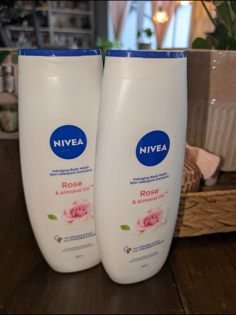 NIVEA Rose & Almond Oil Indulging Body Wash - 2 Bottles 500ml
